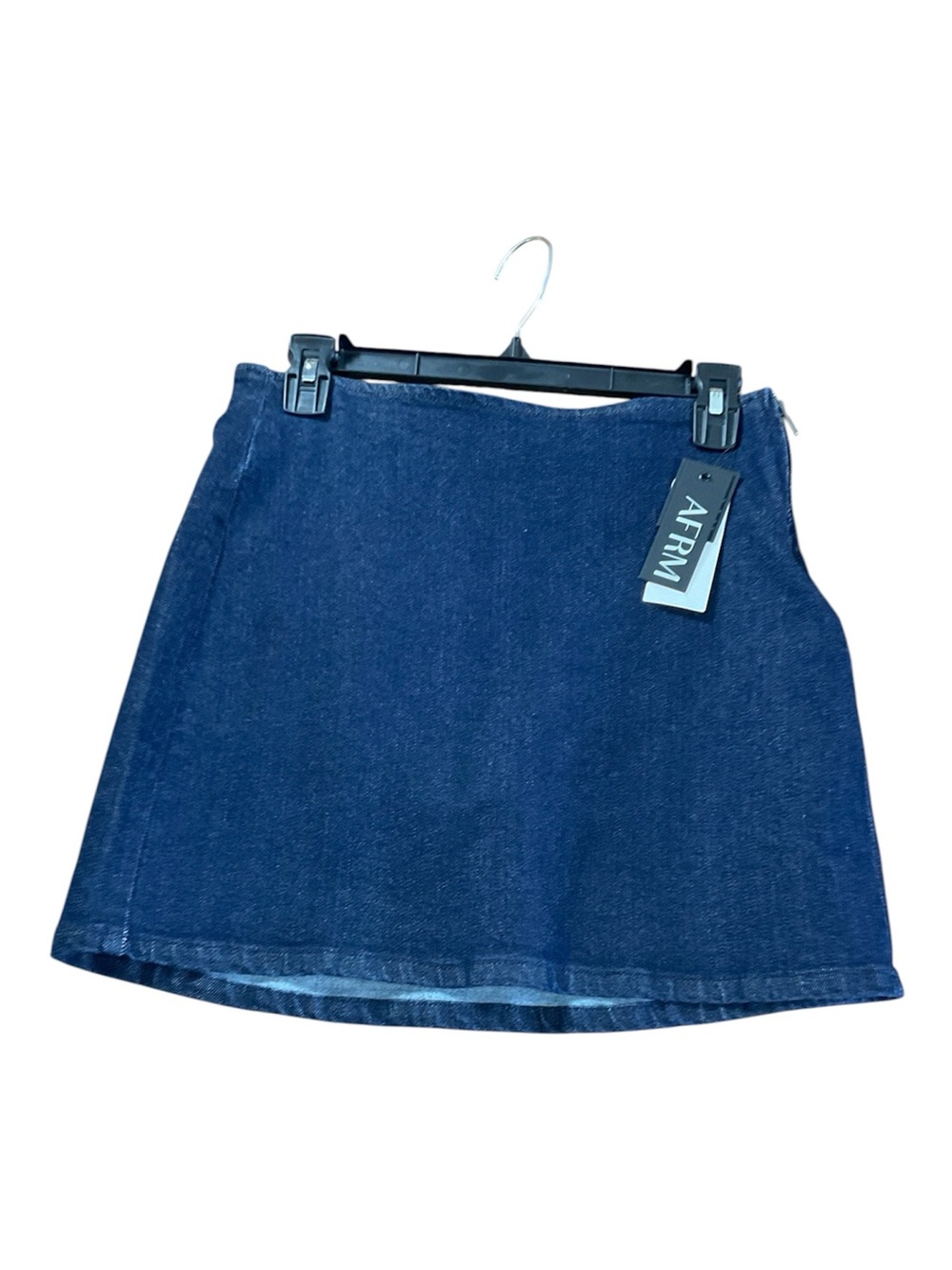 NWT AFRM Dark Wash Denim Side Zip Mini Skirt Women's Size XS MSRP $88